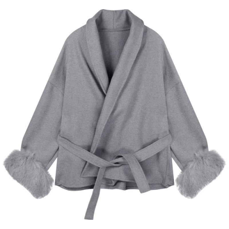 Viraler Faux Fur Sleeve Coat