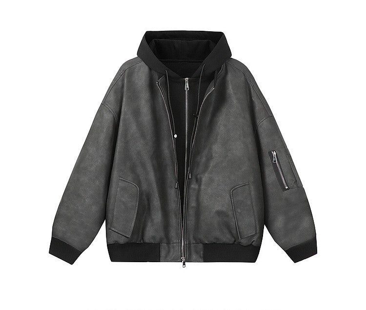 Oversized Lederjacke