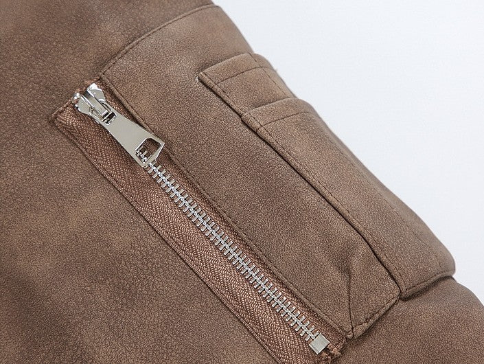 Oversized Lederjacke