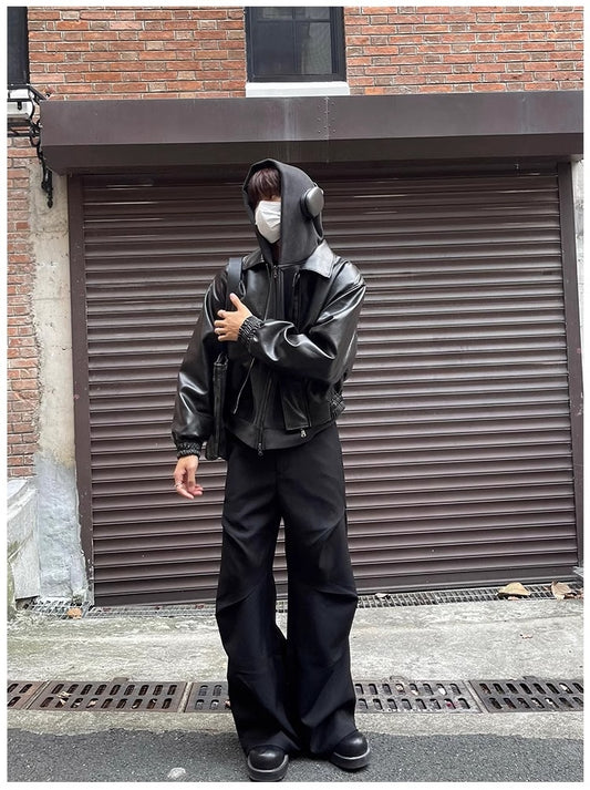 Virale Leder Bomber Jacke