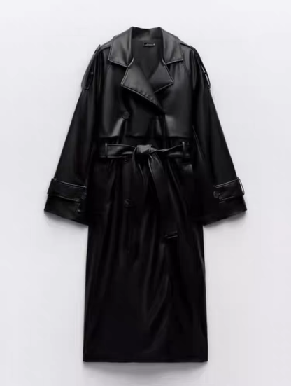 Trendy Leather Coat