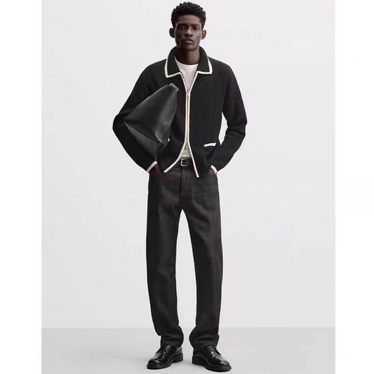 Zip-Up College Sweater