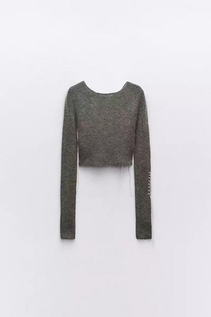 Moss Cropped Sweater
